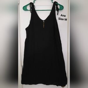 a.n.a Black Mini Dress with Button Detail
